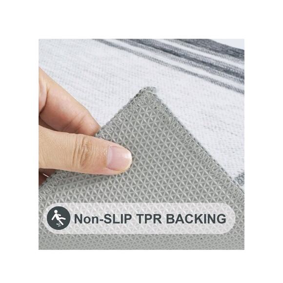 Uphome Modern Bath Mat, 26x18, Soft, Non-Slip, Washable, Grey - Picture 3 of 8